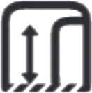 Passage height adjustment diagram for louvered pergola