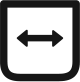 Width dimension icon with double-headed arrow